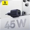 BASEUS Caricabatterie Baseus 45W GaN per iPhone 17 16 15 Pro Max Samsung Galaxy, Caricatore Rapido USB C Portatile PD