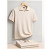 AIOPESON Polo da Uomo Traspirante in Seta, Tinta Unita, Morbida e Delicata sulla Pelle, Stile Casual Cool Old Money