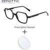 ZENOTTIC Occhiali da vista unisex alla moda in acetato poligonale con lenti progressive multifocali per miopia