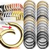Meetee 10 Pezzi Anelli a O in Metallo da 10-50mm con Molla per Cinghie Borse, Collari per Cani, Moschettoni, Portachiavi, Connettori, Kit Hardware ad Anello
