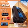soecopo Inverter a Onda Sinusoidale Pura da 7000W-30000W, da DC 12V 24V 48V 60V 72V a AC 220V 50Hz, Convertitore di Potenza con Display LCD Intelligente per Casa, Solare, Auto