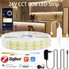 YSRSAI Striscia LED COB CCT Tuya Zigbee 24V 2m 3m 5m Flessibile Dimmerabile per Armadio Guardaroba Lampada Decorativa per Casa Compatibile con Alexa e Google Assistant