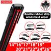 PINMOAP Spazzola tergicristallo doppia in gomma per auto, silenziosa, con interfaccia J/19mm/16mm/Bayonet/Pinch Tab, 14"16"18"19"20"21"22"24"26"