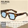 FELRES Occhiali da Sole Quadrati Blu per Miopia, Uomo Donna, Stile Hip Hop, Lenti Colorate, Occhiali da Vista per Miopia, Occhiali da Guida per Esterni