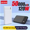 Lenovo 120W 50000mAh Power Bank 12W Portable Fast Charger External Battery PowerBank High Capacity PowerBank For iPhone Samsung