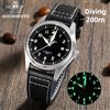 ADDIESDIVE Orologio subacqueo meccanico automatico da uomo 200 m impermeabile C3 Orologio da uomo ultra luminoso Orologio da uomo in pelle retrò AD2519