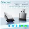 OTTOCAST Adattatore Wireless Ottocast Mini AURA per CarPlay e Android Auto 2 in 1, Dual-Band 5GHz, Plug & Play, Dongle USB per il 98% delle Auto OEM