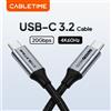 CABLETIME Cavo USB C PD100W Cavo di ricarica rapida Gen 2 20Gbps 4K 60Hz Cavo USB C 3.2 per laptop Macbook Pro Dell iPhone