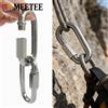 Meetee 1/2 Pezzi Moschettoni Ovali in Acciaio Inox 304 M3-M12, Connettori Rapidi per Corde, Fibbie per Alpinismo, Campeggio, Altalene