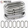 Meetee 1/2/5 Pezzi Anelli a Scatto Ovali da 5/6/8/10cm in Acciaio Inossidabile, Moschettoni a Molla per Portachiavi, Fibbie, Clip per Borse, Accessori Fai-da-Te