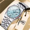 POEDAGAR Orologi casual da donna POEDAGAR, orologio di lusso in acciaio inossidabile con datario, luminoso, impermeabile, al quarzo, orologio da polso alla moda per donna.