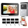 TMEZON Videocitofono Smart Home Tuya WiFi 1080P a 2 Fili con Monitor Touch da 7'' e Telecamera di Sicurezza