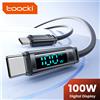 toocki Cavo USB C TOOCKI 100W con Display LED Digitale, Cavo di Ricarica Rapida da USB C a Type C per iPhone 17 16 Samsung Xiaomi Oppo, Cavo Dati