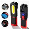 BALDR Lampada da lavoro portatile ricaricabile tramite USB, torcia magnetica a LED COB, lampada da appendere con batteria incorporata, torcia da campeggio da 1200 mAh