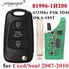 jingyuqin Chiave Telecomando Auto Pieghevole 433MHz FSK ID46 per Kia K2 Soul Ceed 2007 2008 2009 2010 2011 2012 81996-1H200 OKA-185T Ce0682