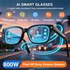GUHUAVMI Nuovi Occhiali Smart AI con Fotocamera HD da 800W per Uomo, Traduzione in oltre 100 Lingue, Registrazione Video 1080P, Lettore Musicale, Chiamate, Occhiali da Sole Donna