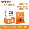 PINMOAP Camera d'aria per mountain bike da 45 mm, ultraleggera in TPU, adatta per mountain bike da 26/27,5/29 pollici, un accessorio essenziale per il ciclismo.