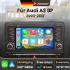 Junsun Autoradio Android 15 Junsun 7'' per Audi A3 8P S3 2003-2012, Wireless per Apple CarPlay, Schermo Touch IPS, Lettore Multimediale Video, Sistemi Intelligenti per Auto, Autoradio 2 Din, Navigazione GPS,