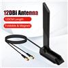 fenvi Antenna WiFi Esterna Pieghevole WiFi 6E 2.4G/5G/6G 12DBi Magnetica ad Alto Guadagno Ricevitore di Segnale per Adattatore PCIE