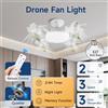 CANMEIJIA Nuova Lampada Ventilatore da Soffitto E27 2026 con Telecomando 110V 220V 3 Colori Regolabili Moderna per Casa Camera da Letto Soggiorno