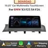BONROAD Lettore multimediale wireless CarPlay Android Auto da 10,25 pollici per BMW X3 F25 X4 F26 2011-2017 CIC NBT con YouTube, GPS, stereo e radio per auto