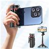 AXNEN Mini Selfie Stick Tripod 66.9'' Supporto per cellulare estensibile per smartphone per riprese Vlog con Zoom Portable F07 Quadrapod