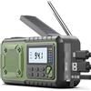 Sayin Radio Solare Portatile di Emergenza 4000mAh con Ricarica a Manovella, Radio Meteo AM/FM, Torcia LED e Caricabatterie per Telefono