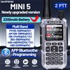 BAOFENG MINI 5 Walkie Talkie con Batteria da 2200mAh, Programmazione Bluetooth tramite APP, Lunga Portata, Doppio PTT, Nuova Versione Aggiornata UV-5R MINI Radio Amatoriale