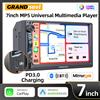 grandnavi Autoradio 2DIN 7 Pollici con Lettore MP5, CarPlay Wireless, Android Auto, Mirrorlink, Schermo Touch, Bluetooth, FM Stereo, Ricarica Rapida PD3.0