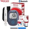SINOCARE Misuratore di Glicemia Sinocare Safe AQ Air, Kit Glucometro Bluetooth per Diabetici o Strisce Reattive, Lancette, Tester per Glicemia