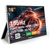 Anmite Monitor Portatile da 16' 144Hz Risoluzione 1920*1200, 100% SRGB, Luminosità 300Cd/m², Adatto per Laptop, Telefoni Cellulari
