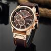 CURREN 8291 Orologio cronografo al quarzo da uomo, orologio da polso casual in pelle, stile militare, sportivo, alla moda, da gentiluomo