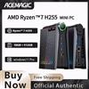 ACEMAGIC AMD Ryzen 7 H255 Mini PC da Gaming, 16GB RAM, 512GB SSD, Computer Desktop, WiFi 6, BT5.2, Luci RGB, Display Triplo 4K, Windows 1