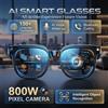 GUHUAVMI Nuovi Occhiali Smart AI 2026 con Traduzione in oltre 120 Lingue, Fotocamera da 800W Pixel, Riproduttore Video e Musica, Chiamate Business, Occhiali 8K con Cambio Colore da Uomo