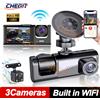 WDSZKMYF Mini DVR Auto WiFi a 3 Canali, Dash Cam a Tre Vie, Telecamera Interna per Veicoli, Registratore DVR FHD 1080P, Videocamera Dashcam, Scatola Nera
