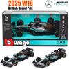 Bburago 1:43 F1 Mercedes-AMG 2025 Gran Premio del Regno Unito W16 # 63 George Russell # 12 Modellini Auto in Lega Kimi Antonelli, Giocattoli in Metallo Pressofuso