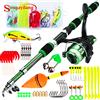 Sougayilang Combo Canna da Pesca Spinning e Mulinello, Canna Telescopica 1.8M con Mulinello 5.2:1 3BB, Frizione Massima 5kg, Kit Completo per la Pesca