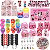 Bandai Set Decorazioni per Feste a Tema Minnie: Palloncini, Sacchetti Regalo, Braccialetti, Adesivi, Striscioni, Portachiavi, Cannucce per Compleanni Bambini
