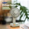 kinscoter Nuovo Ventilatore da Scrivania Vintage 2000mAh, 5 Velocità, Silenzioso, Ricaricabile, Angolo Regolabile, Mini Circolatore d'Aria per Casa e Ufficio