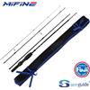 MIFINE Canna da Pesca da Viaggio Mifine NANO JIG ZERO in Fibra di Carbonio XUL 30T, Peso Esca 0.2-0.8g, Punta Solida, 4 Sezioni per Spinning alla Trota