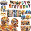 Bandai Set Decorazioni per Festa di Compleanno a Tema Dragon Ball con Son Goku, Palloncini, Bicchieri di Carta, Piatti, Tovaglioli, Portachiavi e Regali