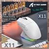 Attack Shark Mouse da gioco leggero ATTACK SHARK X11 Tri-Mode con PAW3311, 22000 DPI, 400 IPS, 40G, 59g, ricarica magnetica rapida, retroilluminazione RGB