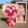 Sanrio Scatola Regalo con Fiori Realistici Sanrio, Bouquet di Rose Hello Kitty, Articolo Decorativo da Scrivania Creativo per Casa e Giardino