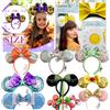 Disney Fascia per capelli Disney Princess Mickey Mouse con orecchie di Minnie, fiocco con paillettes di Rapunzel e Biancaneve, accessorio regalo per bambina, regalo di Natale