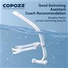 COPOZZ Snorkel per allenamento di nuoto con testa frontale, boccaglio in silicone per nuotatori junior, attrezzatura subacquea completamente a secco per giovani uomini e donne