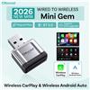 OTTOCAST Adattatore Wireless CarPlay Ottocast Mini Gem, da Cablato a Wireless, Dongle USB Plug&Play a Bassa Latenza, Connessione Automatica Rapida per Benz