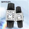 SANDA 9031/1108 Orologi al Quarzo di Lusso per Coppie, Uomo e Donna, Orologio Sportivo Casual Impermeabile, Cinturino in Pelle Resistente ai Graffi