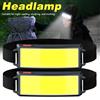 Heinast Potente lampada frontale a LED COB, torcia ricaricabile di tipo C, batteria incorporata, lanterna da campeggio per pesca all'aperto, torcia impermeabile