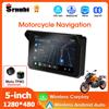 srnubi Schermo Carplay portatile Srnubi da 5 pollici per navigazione GPS per moto, supporto Bluetooth per casco Android Auto, impermeabile, con TPMS