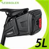 NEWBOLER Borsa da Sella per Bicicletta 5L Impermeabile, Borsa per MTB e Bici da Strada con Strisce Riflettenti, Accessori per Bicicletta